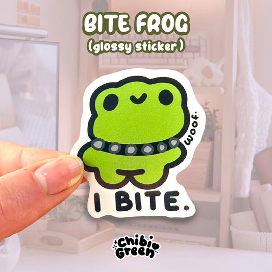 I Bite Frog Sticker