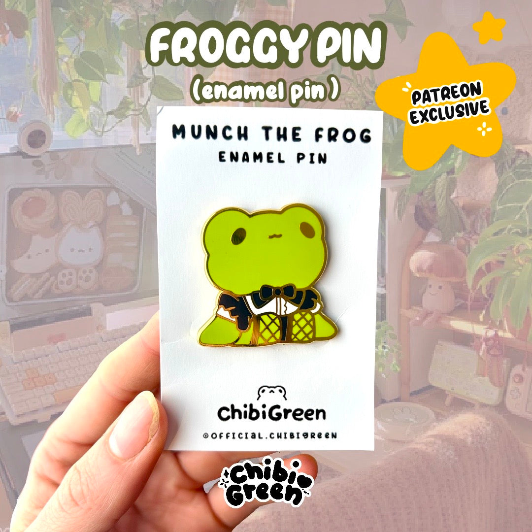 maid frog enamel pin