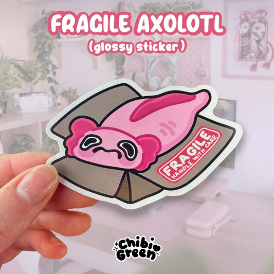 Fragile Axolotl Sticker