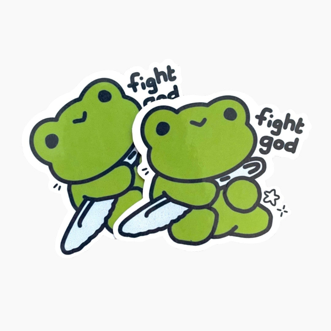 Fight God Frog Sticker