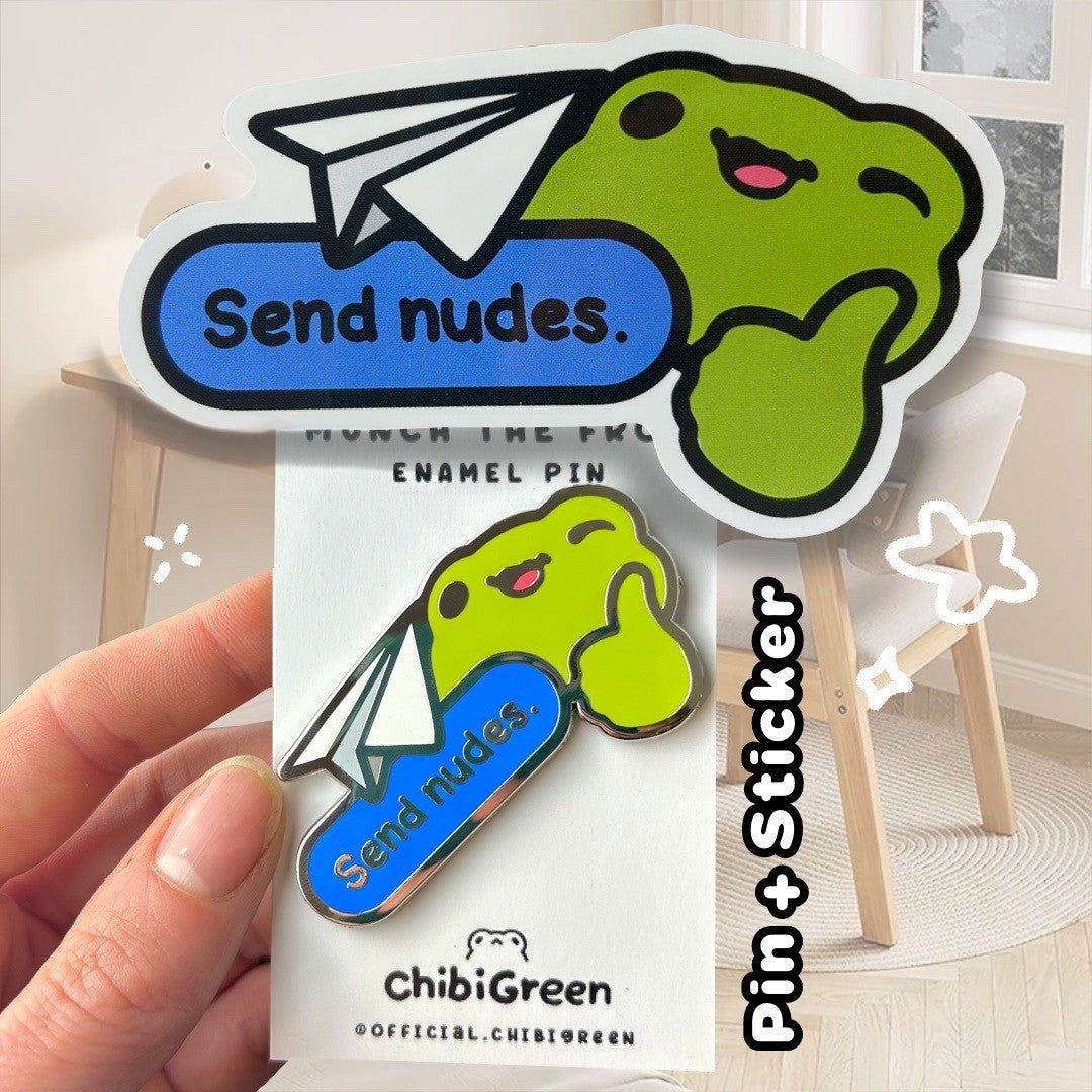 send noods enamel pin + sticker set