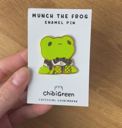 maid frog enamel pin