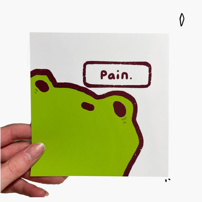 Funny Meme Frog Print 'Pain'